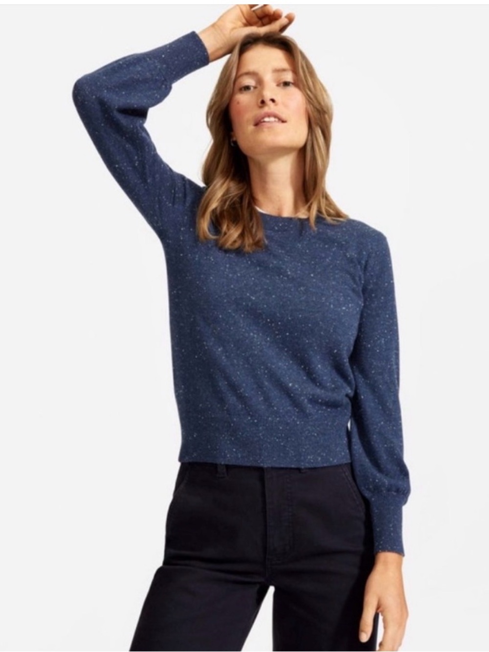 Everlane The Cashmere Lantern
Sleeve Sweater Indigo Donegal
Medium - EUC